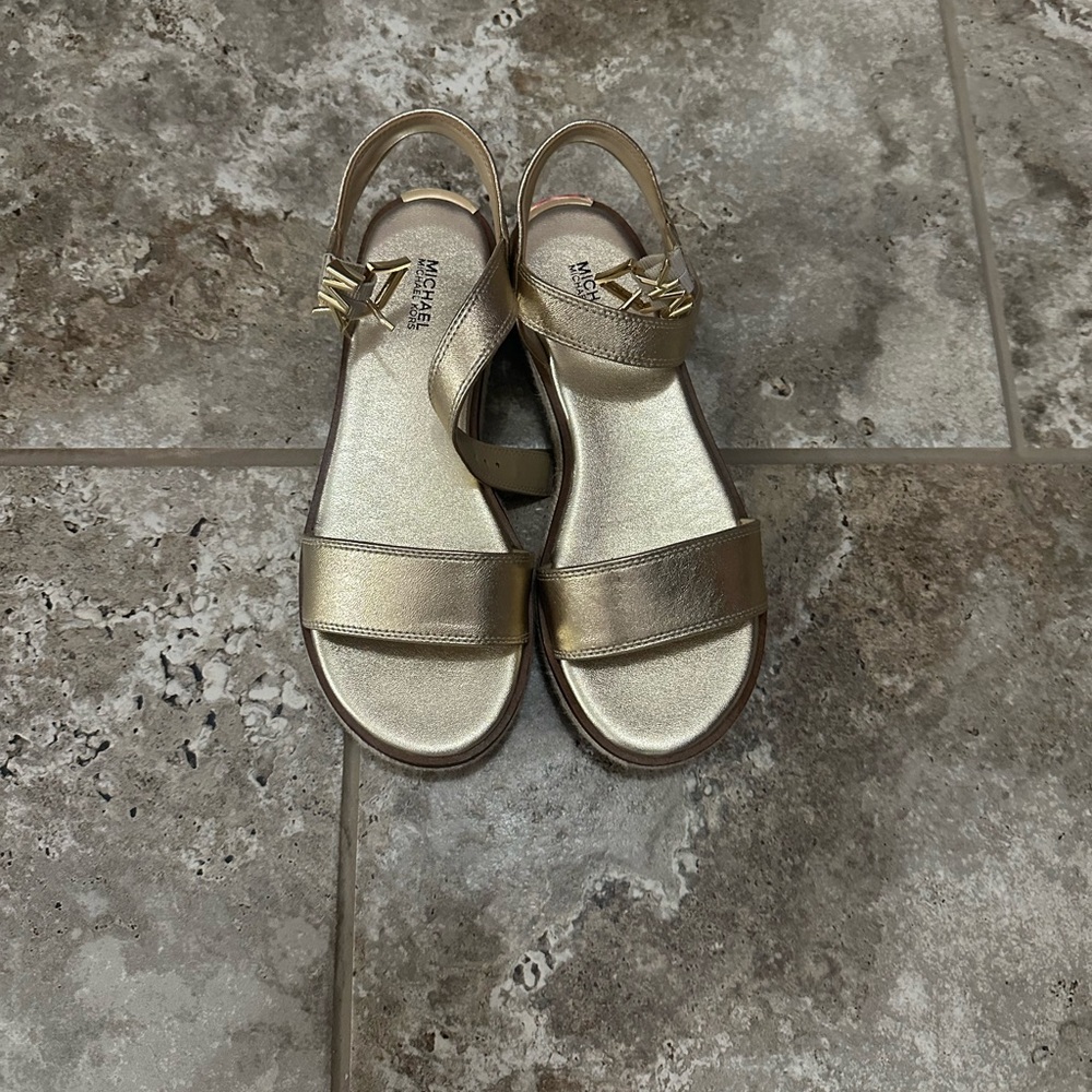 Michael Kors Gold Minimalist Sandals